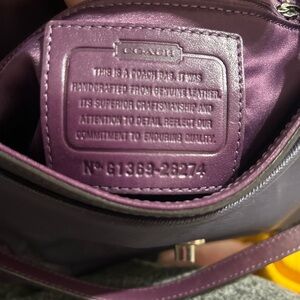 Coach Deep Purple Leather Shoulder Bag